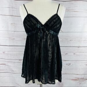 Seductive Wear by Cinema Exoile black lace negligee teddy sheer